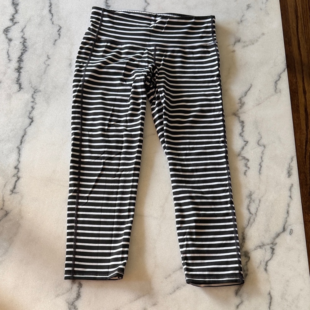 Athleta Monochrome Striped Leggings